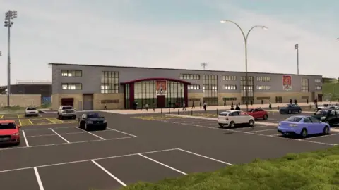 NTFC Computer generated image of the East Stand