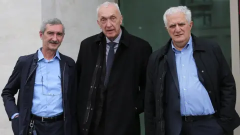 Mirian Meladze/1TV The "three musketeers" of Georgia's virus response - (L-R): Paata Imnadze, Tengiz Tsertsvadze and Amiran Gamkrelidze