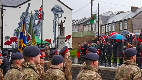 Remembrance service at Abertillery, Blaenau Gwent