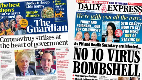 Guardian and Express front pages
