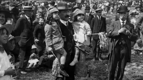 Getty Images In 1912, the Whitsun holiday crowd watch shows