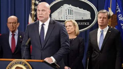 Reuters Acting US Attorney General Matthew Whitaker, Commerce Secretary Wilbur Ross (L), Homeland Security Secretary Kirstjen Nielsen and FBI Director Christopher Wray