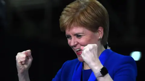 AFP Nicola Sturgeon celebrates