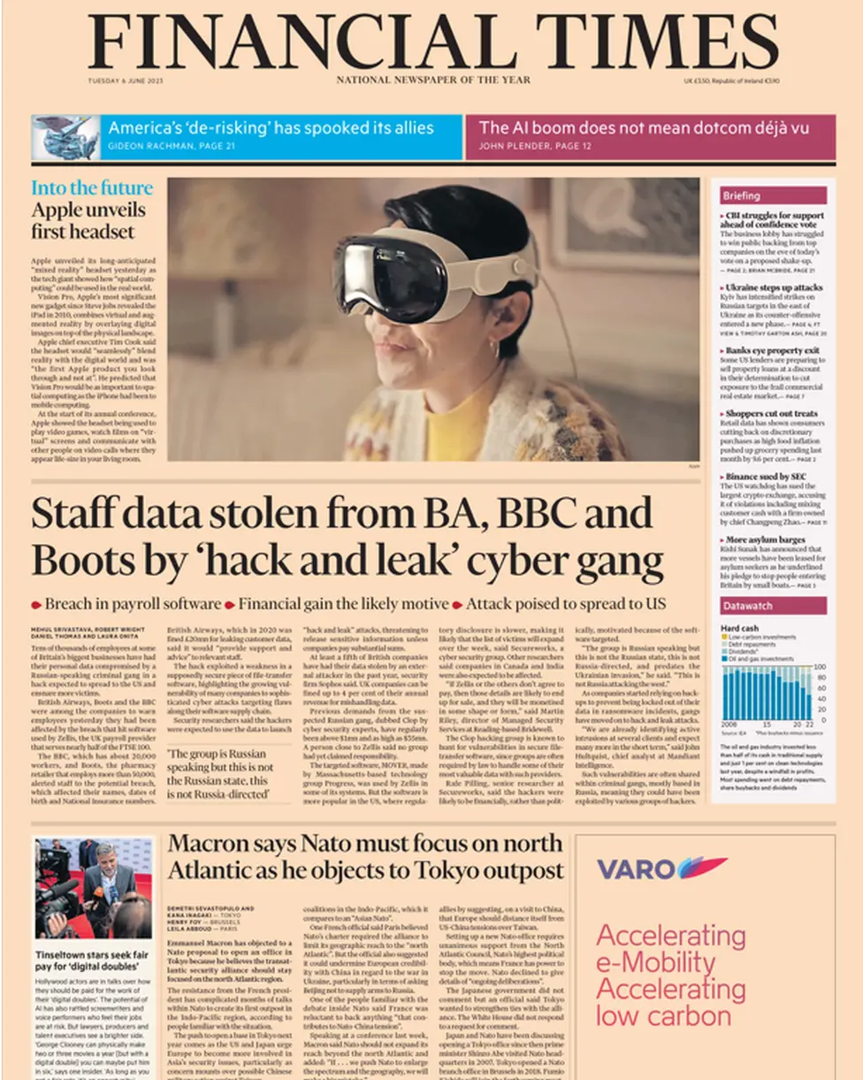 FT front page