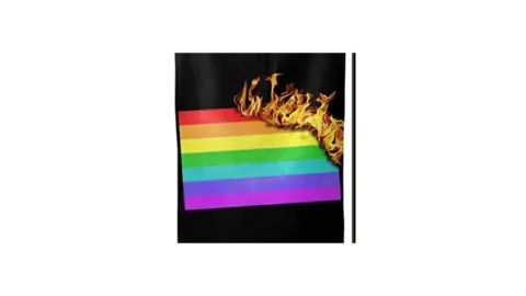 Amazon Image of LGBT flag burning