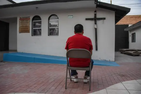 Eduardo at the migrant shelter in San Luis Rio Colorado, Mexico