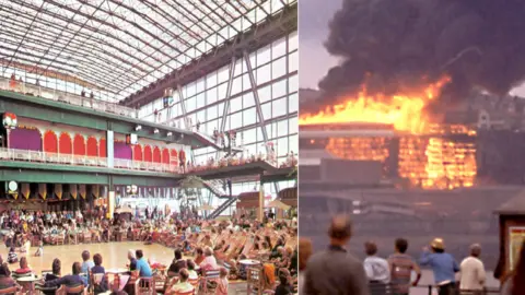 THF/Noel Howarth Summerland before it burned and on fire