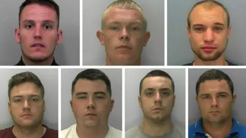 Avon and Somerset Police Clockwise from top left: Joe Hatherall, Paul Cotterell, Marcus Humm, Martin Casey, Kevin Pearce, Colston Dixey and Martin McDonagh