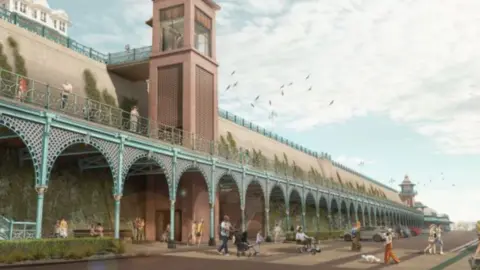 Brighton and Hove City Council Artist's rendering of Madeira Terrace