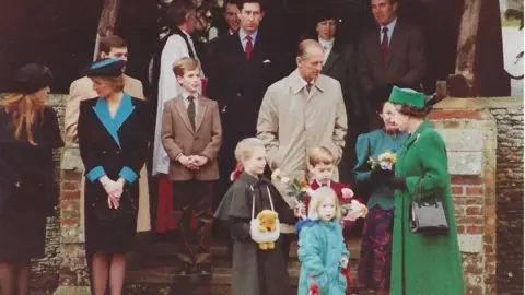 Jackson family  Royal family outside Sandringham church