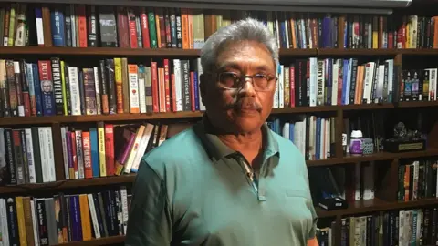 Gotabhaya Rajapaksa pictured at home