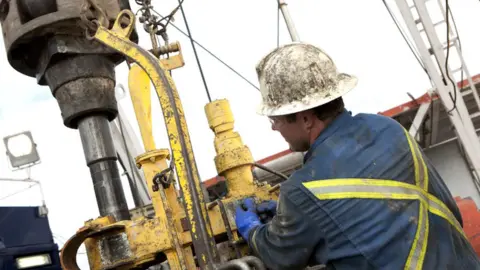 Getty Images Worker on oil rig