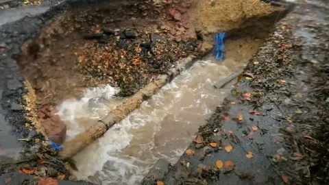 Arran road damaged by rain