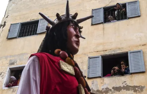 AFP A young Moroccan takes part in the Boujloud festival, a popular festival also known as the 'Moroccan Halloween' in the Sidi Moussa district of Sale near Rabat, on October 27, 2018.
