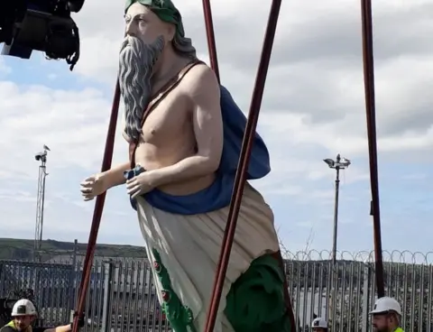 Plymouth Museum Figurehead of a river god from HMS Tamar