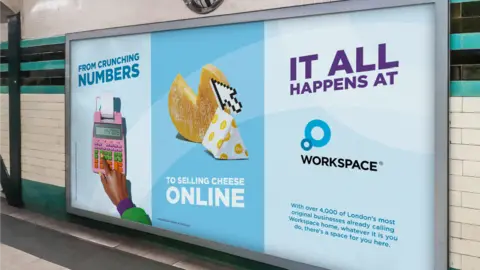 Workspace The mock up featuring the 'unhealthy' cheese banned by TfL