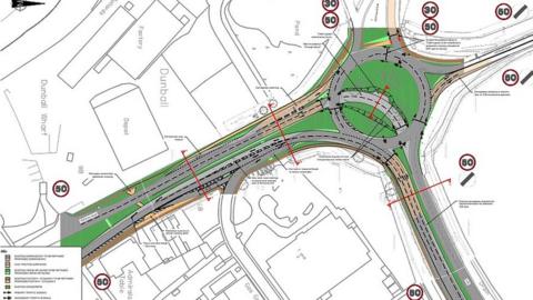 Dunball roundabout upgrade delayed until 2023 - BBC News