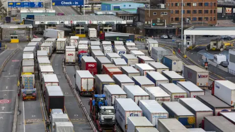 Getty Images Lorry queue