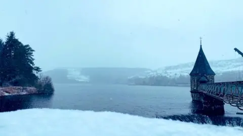 South Wales Police Snow at Pontsticill reservoir