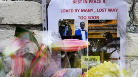 EPA Tributes to Israel Ogunsola, who was killed in Hackney last week