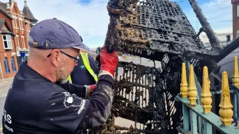 Ian Platt Trolley being pulled out of the river