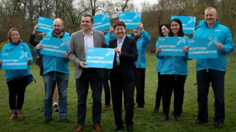 Scottish Conservatives Douglas Ross and Ruth Davidson campaigning