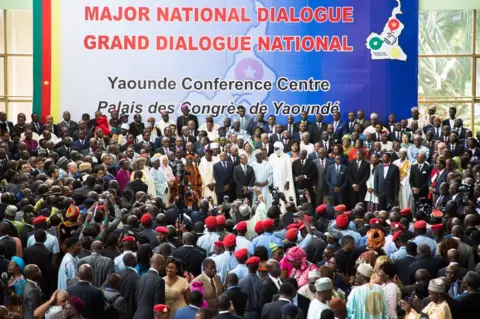 AFP Large crowds at the opening session of the National Dialogue called by President Biya