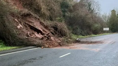 National Highways A40 landslip