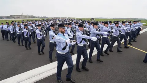 PA Media Members of the Royal Air Force marching