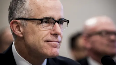 Getty Images Close-in shot of Andrew McCabe testifying before a House Appropriations subcommittee in June 2017