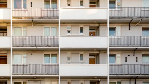 Getty Images block of flats with balconies