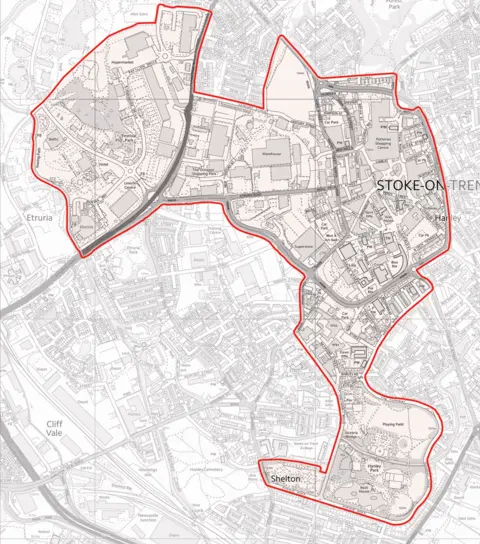 Stoke-on-Trent City Council Map of where the order will cover