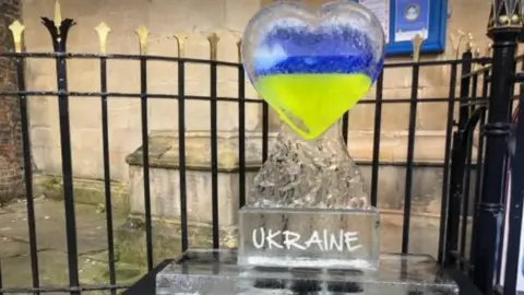 The Ukraine ice sculpture