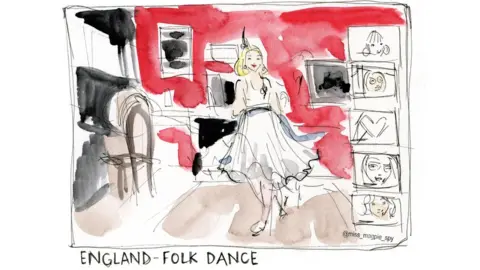 Niki Groom Sketch of the English Folk Dance