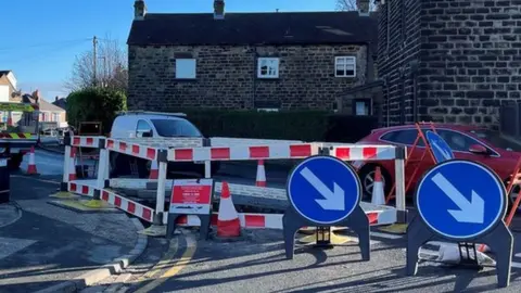 Scene of burst water main