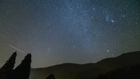 Getty Images Orionid meteor shower at night