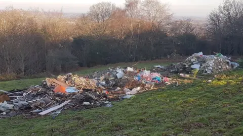 Rother District Council Rubbish dumped next door to Hastings Cemetery