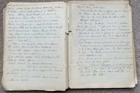 Saul Wordsworth Handwritten pages from the diaries