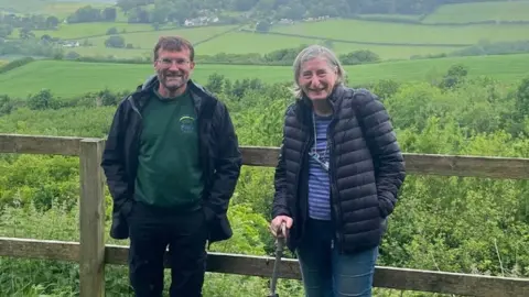 North Devon Council Parks Officer, Andrew Moulton and Lead Member for Environment, Councillor Netti Pearson