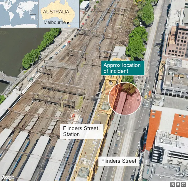 Map showing approximate location of incident