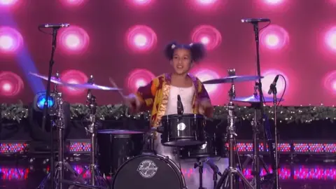 The Ellen Show Nandi Bushell playing the drums to Nirvana's In Bloom on The Ellen Show