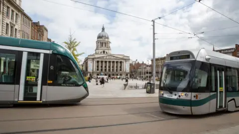 Getty Images Trams in Nottingham