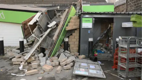 Blown up cash machine