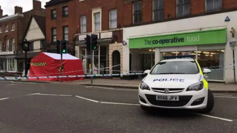 BBC Police cordon at the scene