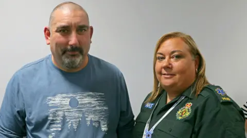 SWAST Richard Gaman and emergency call handler Sarah Fisher