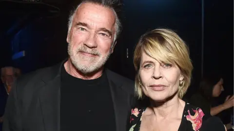 Getty Images Arnold Schwarzenegger and Linda Hamilton