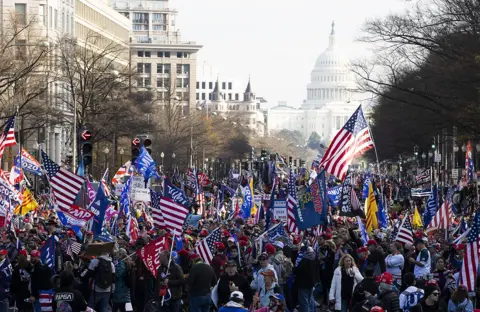 Getty Images People gather in support of President Donald Trump, Washington, 12 December 2020