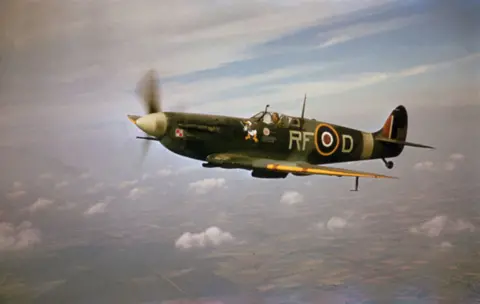 Getty Images Pilot Jan Zumbach flies a Spitfire c1943