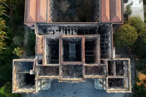 AFP Aerial view of Rio de Janeiro's National Museum after a fire