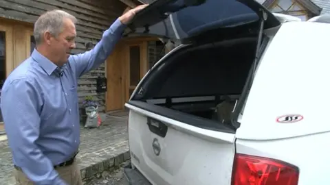 BBC Paul Edmunds found what he thought was a stowaway in his boot